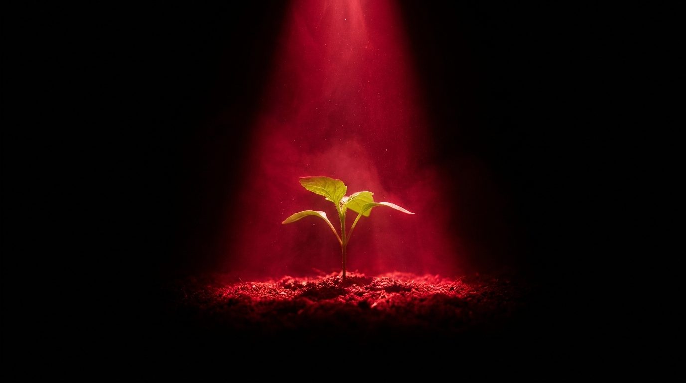 Researcher documenting findings — NASA-era photobiomodulation studies that established red and near-infrared light as clinical tools